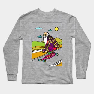 Grandpa longboarding Long Sleeve T-Shirt